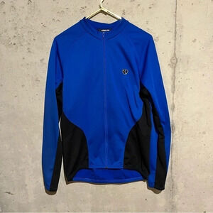 Pearl Izumi Cycling Jacket L Full Zip Blue/Black Colorblock  Long Sleeve Men